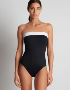 Bel Air Modern Bandeau Mio Swimsuit - Black and White