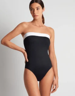 Bel Air Modern Bandeau Mio Swimsuit - Black and White