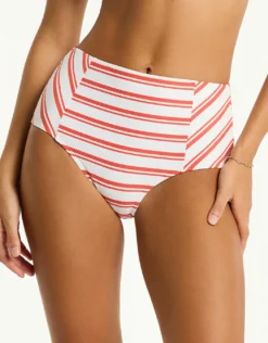 Biarritz Panelled High Waist Bikini Pant - Flame