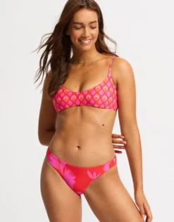 Birds of Paradise Bralette Bikini Top - Chilli Red