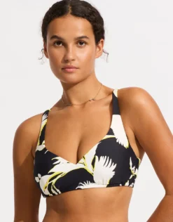 Birds of Paradise DD Sweetheart Halter Bikini Top - Black