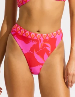 Birds of Paradise High Rise Bikini Pant - Chilli Red