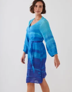 Blue Symphony Beach Shirt - Aqua Flow