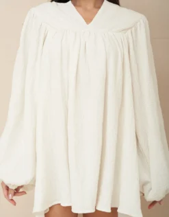 Boho Sleeve Mini Dress - White