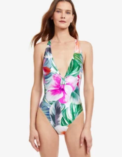 Bora Bora Plunge Swimsuit - White
