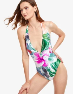 Bora Bora Plunge Swimsuit - White