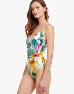 Bora Bora Round Neck Swimsuit - White