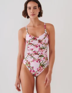 Botanique Ruched Underwired Swimsuit - Tangy Pink