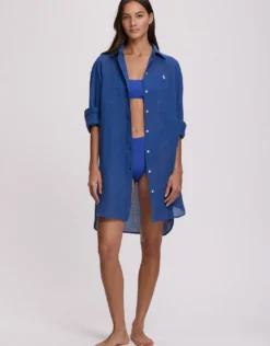 Boyfriend Beach Shirt - Ultramarine