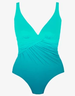 Brasil Twist Front Gathered Swimsuit - Menta