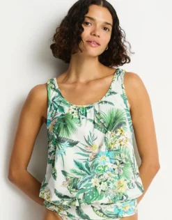 Breezer Blouson Tankini Top - White