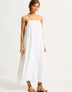 Broderie Maxi Dress - White
