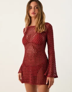 Burgeon Belle Short Cover Up - Red