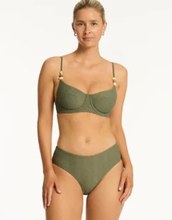 Caracus Balconette Bikini Top - Khaki