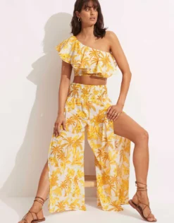 Castaway Shirring Top - Tuscan Sunset