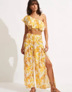 Castaway Shirring Top - Tuscan Sunset
