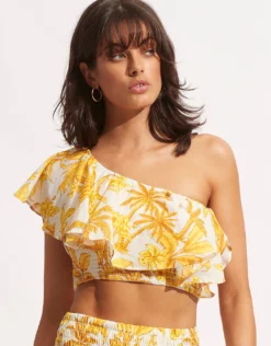 Castaway Shirring Top - Tuscan Sunset