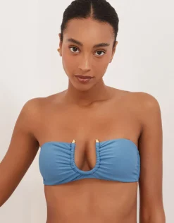 Cave Cora Bandeau Bikini Top - Blue