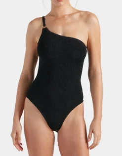 Clara Swimsuit With Gold Hoop - Black