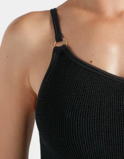 Clara Swimsuit With Gold Hoop - Black