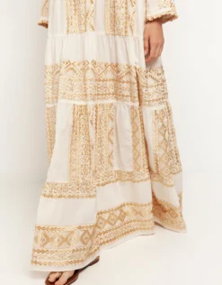 Classic Triangle Maxi Dress - Natural and Gold