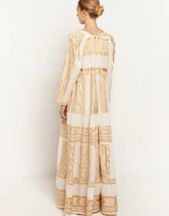 Classic Triangle Maxi Dress - Natural and Gold