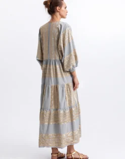 Classic Triangle Maxi Dress - Stone and Gold