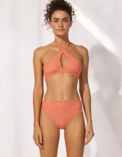 Coastal Daydream High Rise Bikini Pant - Coral Sunset