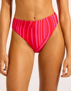Coastline High Rise Bikini Pant - Flame