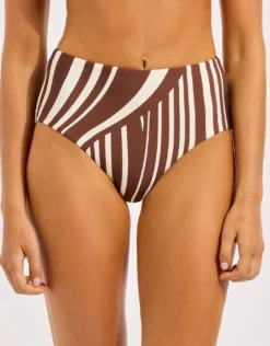 Coastline High Waisted Bikini Pant - Cocoa