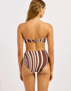 Coastline Ring Front Bandeau Bikini Top - Cocoa