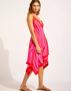 Coastline Scarf Wrap Dress - Flame