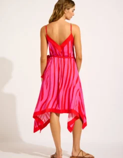 Coastline Scarf Wrap Dress - Flame