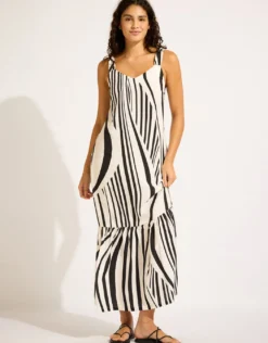 Coastline Tie Back Maxi Dress - Black