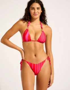 Coastline Tie Side Rio Bikini Pant - Flame