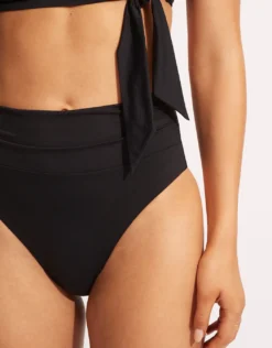 Collective High Cut Rio Bikini Pant - Black