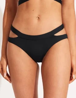 Collective Split Band Hipster Bikini Pant - Black