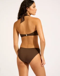 Collective Twist Band Mini Hipster Bikini Pant - Dark Chocolate