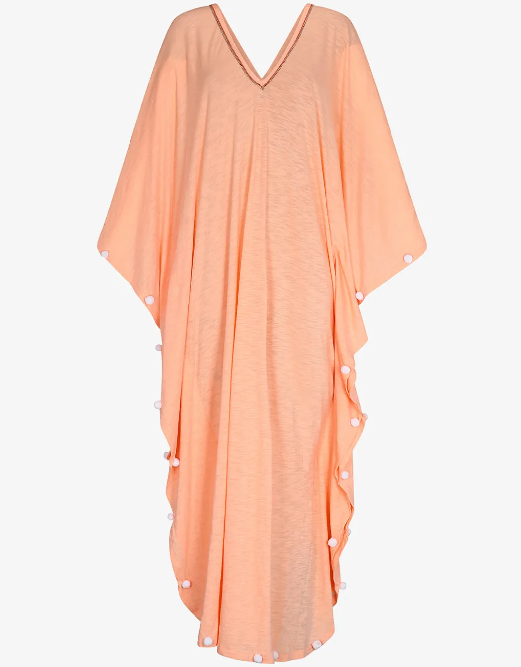 Colourblock Pom Pom Sevillana Dress - Melon