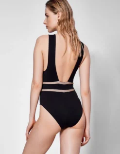 Construction High Neck Swimsuit