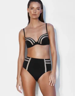 Construction High Waist Bikini Pant - Black