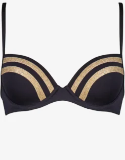 Construction Moulded Underwired Bikini Top - Black