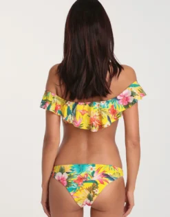 Corozal Tolvo Ruffle Off Shoulder Top - Yellow