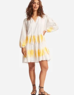 Corsica Embroidery Tier Dress - White