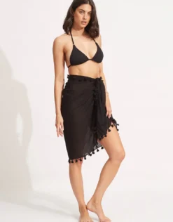 Cotton Gauze Sarong - Black