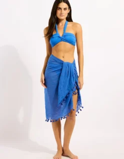 Cotton Gauze Sarong - Sapphire