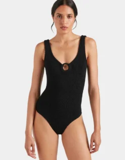Coverage Celine Swimsuit with Fabric Hoop - Black