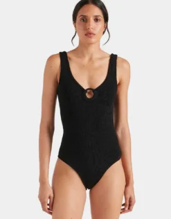 Coverage Celine Swimsuit with Fabric Hoop - Black