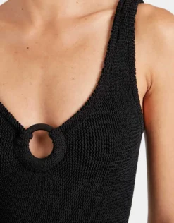 Coverage Celine Swimsuit with Fabric Hoop - Black