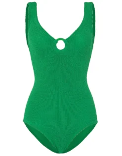 Coverage Celine Swimsuit with Tonal Hoop - Emerald